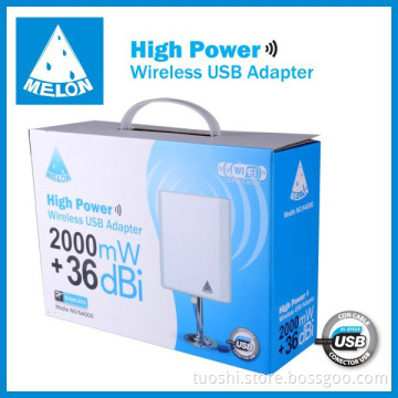 High power 2000mW RT3070 150Mbps ,11n 36dBi outdoor wifi usb adapter,Melon N4000